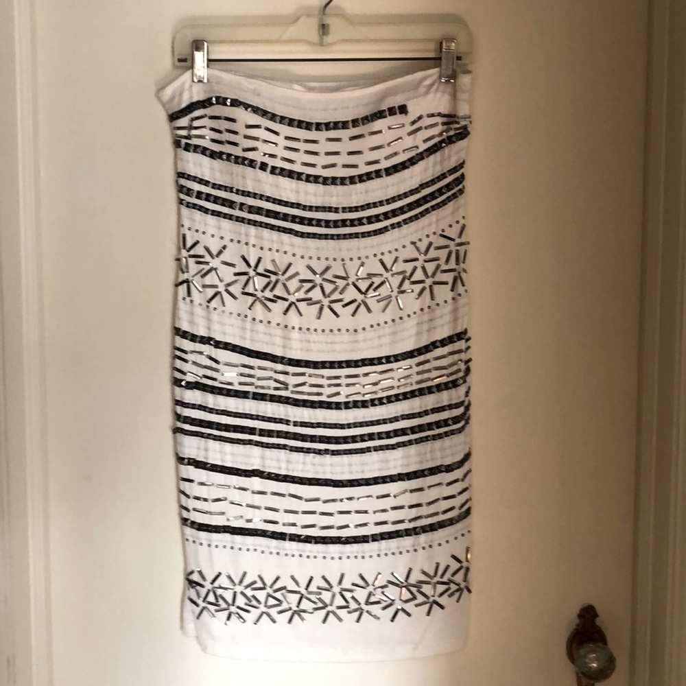 Strapless beaded dress